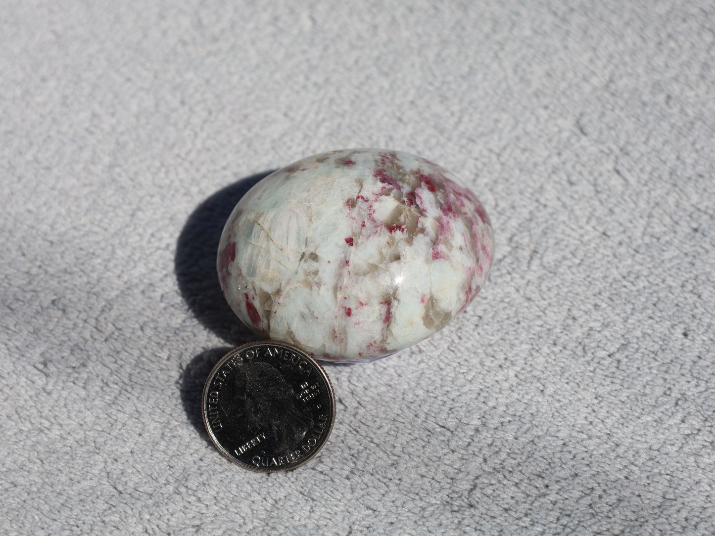 Pink Tourmaline in Quartz Palmstone