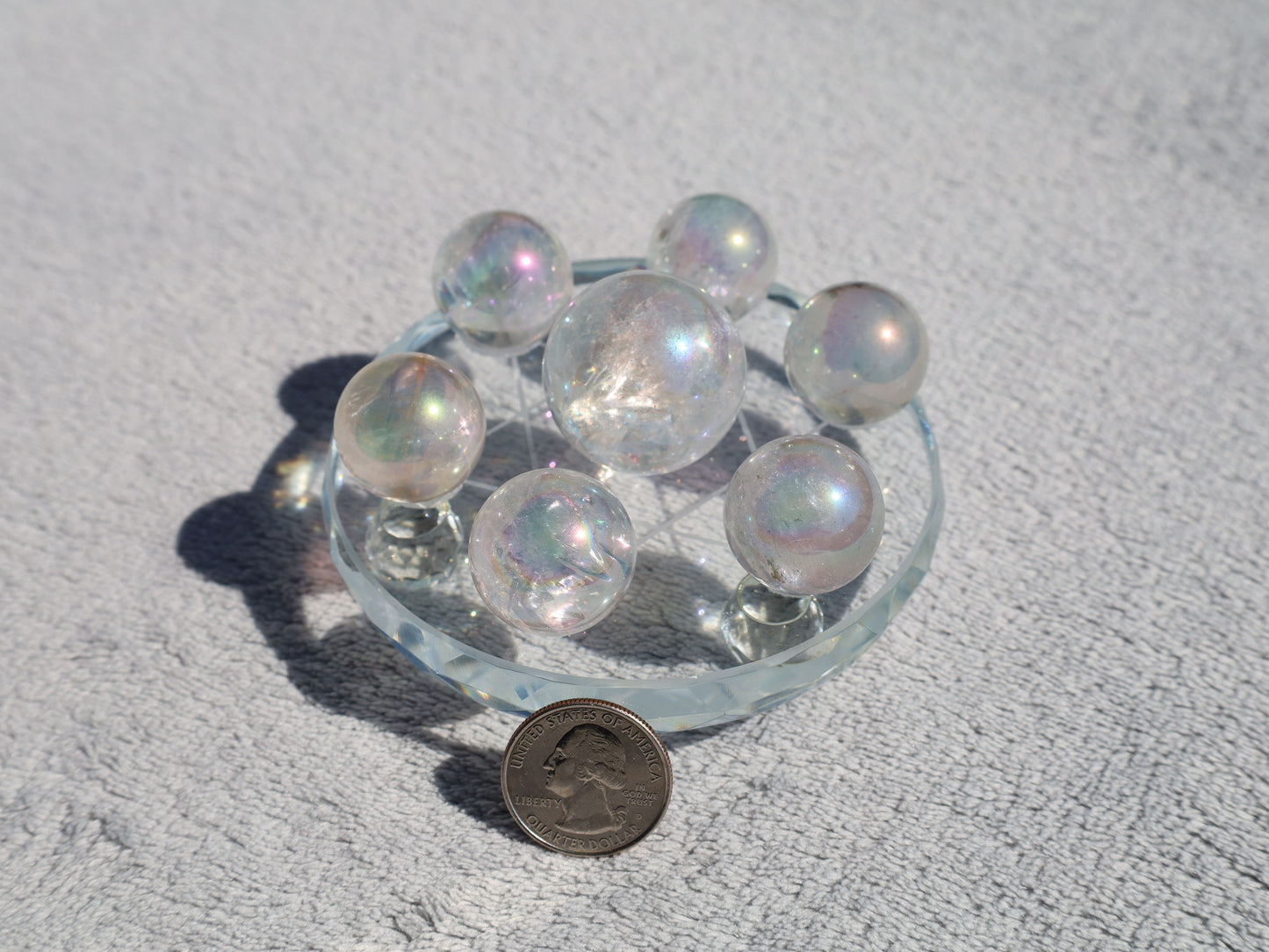 Medium Glass 7 Sphere Stand