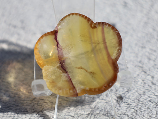 Yellow Fluorite Flower Dish