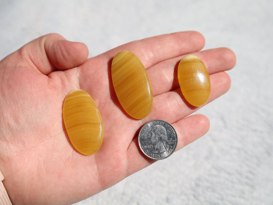 Yellow Lace Agate Cabochon