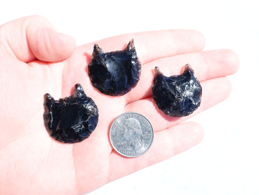 Obsidian Kitty Head Cabochon