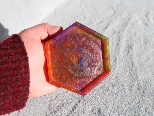 Rainbow Resin Coaster