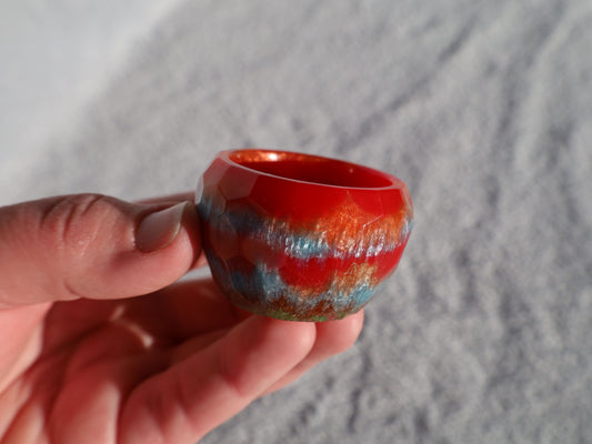 Red Rainbow Resin Trinket Dish