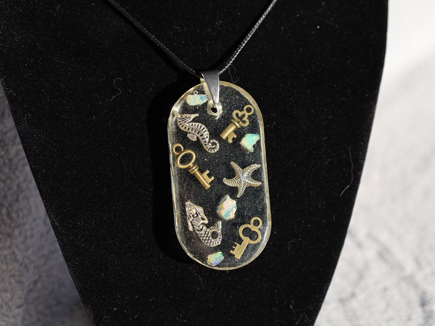 Resin "Secrets of the Sea" Opal Pendant