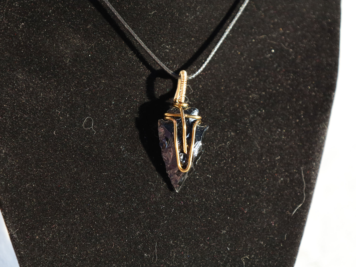 Wire Wrapped Obsidian Pendant
