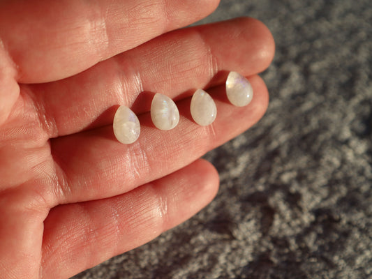 Rainbow Moonstone Mini Teardrop Cabochon