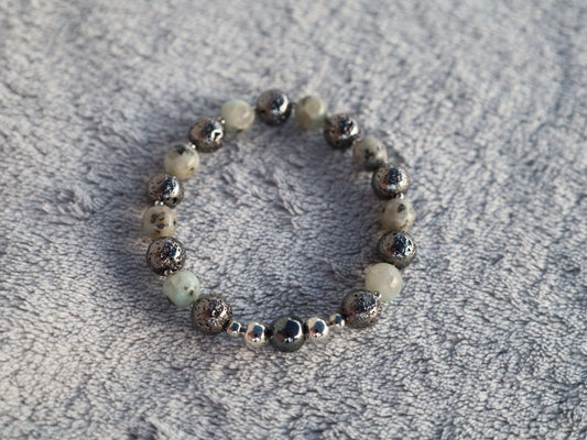 Hematite, Jasper & Lava Stone Bracelet