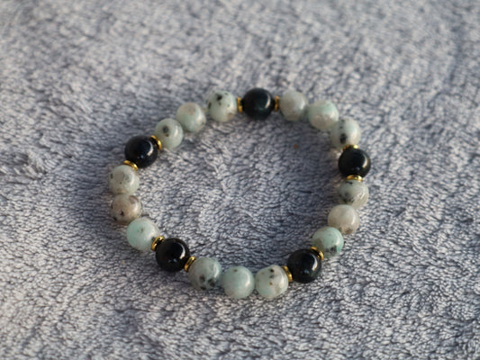 Kiwi Jasper & Blue Tigers Eye Bracelet