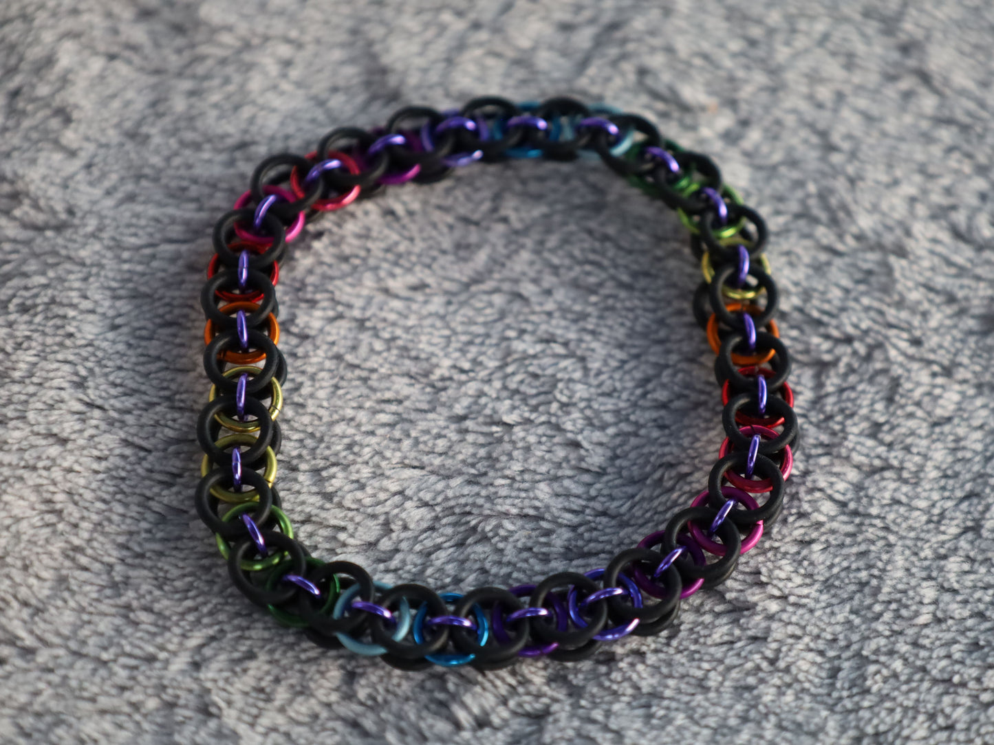 Stretchy Rainbow Chainmail Bracelet